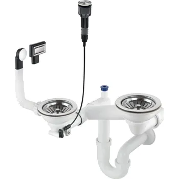 Sifon Deante Space Saver Dřezový sifon, pro 1,5 a 2 miska, ocel ZXY_9983