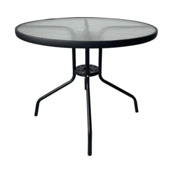 Zahradní stůl DOMOLETTI Venkovní stůl BISTRO ROUND, šedý, 90×70 cm