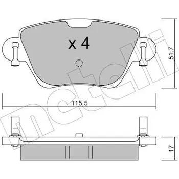 Brzdová destička Sada brzdových destiček, kotoučová brzda METELLI 22-0319-0