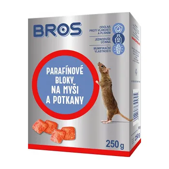 Hubení hlodavce BROS paraf bloky na myši a potkany 250g