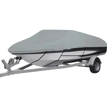 Plachta na motorové vozidlo vidaXL Krycí plachta na člun 830x370x40 cm [93238] Barva: Šedá