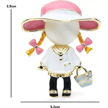 Brož Brož Holčička s copánky v růžovém