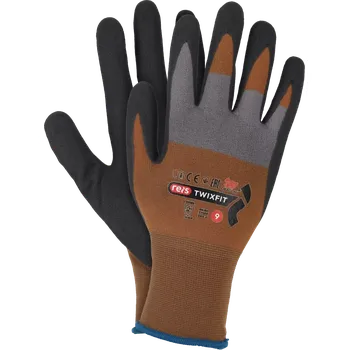 Pracovní rukavice Reis TWIXFIT pracovní rukavice Brown/Gray 7-10