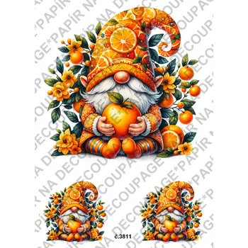 Umělecký papír Rýžový a soft papír na decoupage - Skřítek letní - KB03811 Materiál: Soft, Rozměr: A4