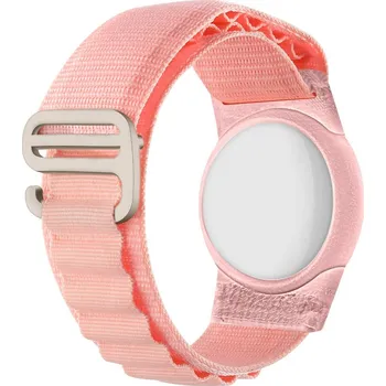 VSECHNONAMOBIL 111844 NYLON Řemínek s pouzdrem pro Apple AirTag růžový