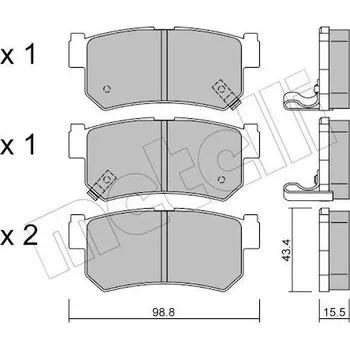 Brzdová destička Sada brzdových destiček, kotoučová brzda METELLI 22-0519-0