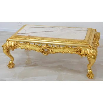 Konferenční stolek Zámecký konferenční stoleček s mramorem - masiv