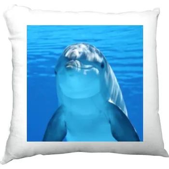 Polštář saténový s potiskem Delfín
