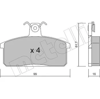 Brzdová destička Sada brzdových destiček, kotoučová brzda METELLI 22-0026-0