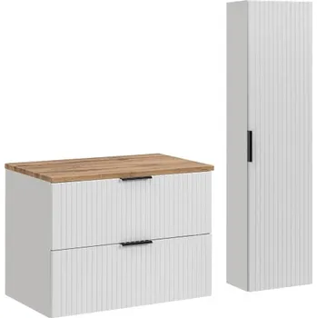 Koupelnový nábytek Comad SET-ADW B WOTAN 80CM HC Nábytková sestava 80 cm s deskou a vysokou skříňkou