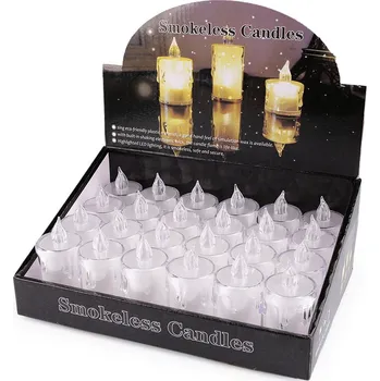 Svíčka LED svíčka na baterky Ø3,6 cm Varianta: 2 (8 cm) transparent teplá, Balení: 4 ks