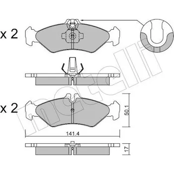 Brzdová destička Sada brzdových destiček, kotoučová brzda METELLI 22-0571-0