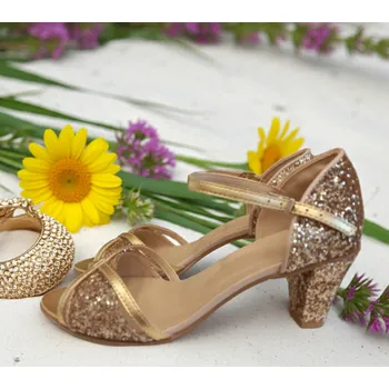 Dámské lodičky Třpytivé svatební sandály - zlaté Velikost obuvi: 34