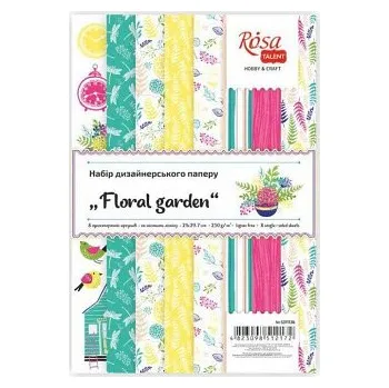 Sada papírů pro tvorbu přání A4 250g – Floral garden (Sada papírů pro tvorbu přání A4 250g – Floral garden)