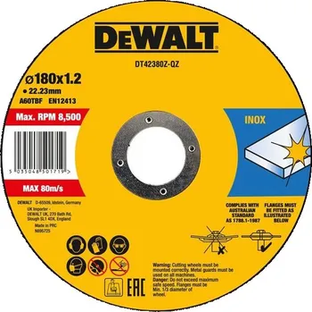 Řezný kotouč DeWALT DT42380Z-QZ - Kotouč řezný pr. 180 x 1.6 x 22.23mm na kov, nerez Thin Cut INOX