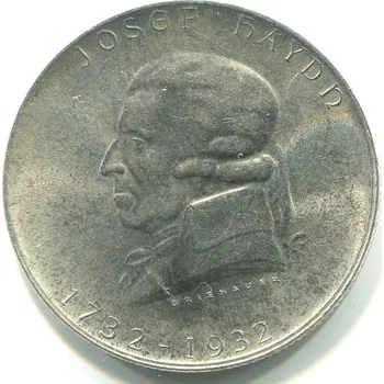 RAKOUSKO. 2 Schilling 1932. Joseph Haydn. Ag.