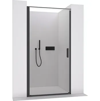 CERANO - Sprchové otočné dveře Porte L/P - 8 mm - černá matná, transparentní sklo - 80x195 cm