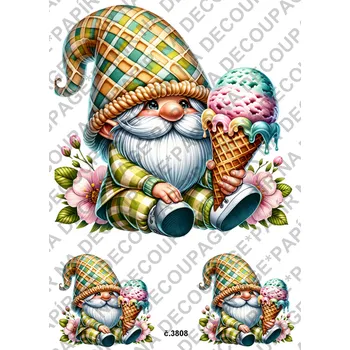 Umělecký papír Rýžový a soft papír na decoupage - Skřítek letní - KB03808 Materiál: Soft, Rozměr: A4