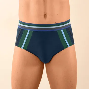 Boxerky Sada 6 zavřených slipů s vyšším pasem antracitová+nam.modrá 93/100 (L)