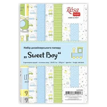 Sada papírů pro tvorbu přání A4 250g – Sweet boy (Sada papírů pro tvorbu přání A4 250g – Sweet boy)