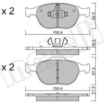 Brzdová destička Sada brzdových destiček, kotoučová brzda METELLI 22-0533-0