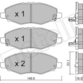 Brzdová destička Sada brzdových destiček, kotoučová brzda METELLI 22-0798-0