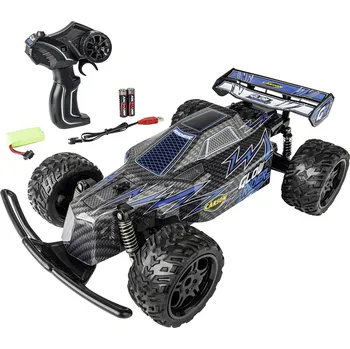 RC model auta Carson Modellsport Glow Rider modrá 1:12 RC model auta elektrický Buggy 100procent RtR 2,4 GHz vč. akumulátorů, nabíječky a baterie ovladače