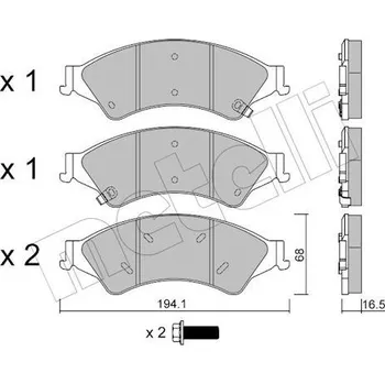 Brzdová destička Sada brzdových destiček, kotoučová brzda METELLI 22-0971-0