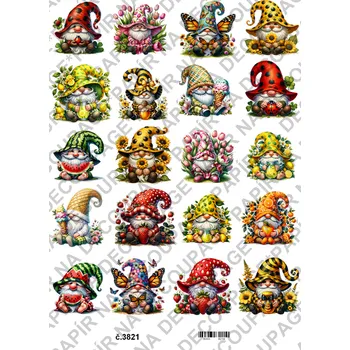 Umělecký papír Rýžový a soft papír na decoupage - Skřítek letní - KB03821 Materiál: Rýžový papír, Rozměr: A4