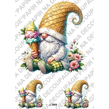 Umělecký papír Rýžový a soft papír na decoupage - Skřítek letní - KB03809 Materiál: Soft, Rozměr: A4