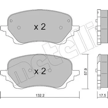 Brzdová destička Sada brzdových destiček, kotoučová brzda METELLI 22-1247-0
