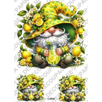 Umělecký papír Rýžový a soft papír na decoupage - Skřítek letní - KB03814 Materiál: Soft, Rozměr: A4