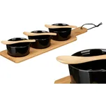 Kinvara Kinavara sada černých keramických misek, lžic a bambusového tácu