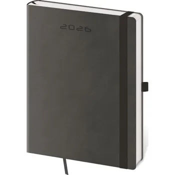 Diář Týdenní diář 2026 Helma B6 - Flexies tmavě šedý s poutkem
