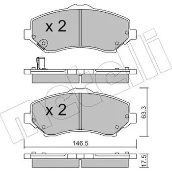 Brzdový systém Sada brzdových destiček, kotoučová brzda METELLI 22-0862-0