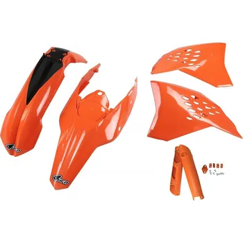 UFO kompletní sada plastů (FULL KIT) s kryty tlumičů KTM EXC 09-10 barva oranžová (KT511E127) (UFO kompletní sada plastů (FULL KIT) s kryty tlumičů KTM EXC 09-10 barva oranžová (KT511E127))