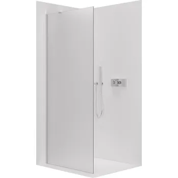 CERANO - Sprchová zástěna Walk-in Onyx Y L/P - 8 mm - kulatá vzpěra - chrom, mléčné sklo - 30x200 cm