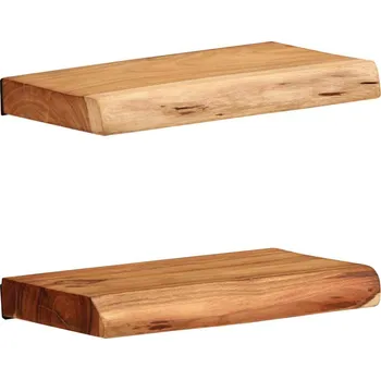 Obývací pokoj Nástěnné police 2 ks 30x20x3,5 cm masivní dřevo akácie