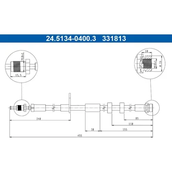 Brzdová hadice Brzdová hadice ATE 24.5134-0400.3
