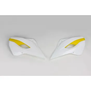 Autodíl UFO kryty chladiče HUSQVARNA TC/TE 125, FC/TX/TE/FE 250, TC/TE/TX 300, FC/FE 350, FC/FE 450, FE 501 14-16, TC 250 16, barva 15 (bílá/žlutá) (UFO kryty chladiče HUSQVARNA TC/TE 125, FC/TX/TE/FE 250, TC/TE/TX 300, FC/FE 350, FC/FE 450, FE 501 14-16, TC 250)