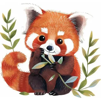 Nášivka Nažehlovačka Panda červená - 5 x 6 cm