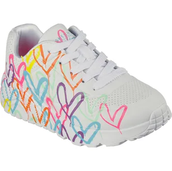 Dívčí tenisky Dívčí rekreační obuv SKECHERS-Uno Lite Spread The Love Jr white Bílá 36
