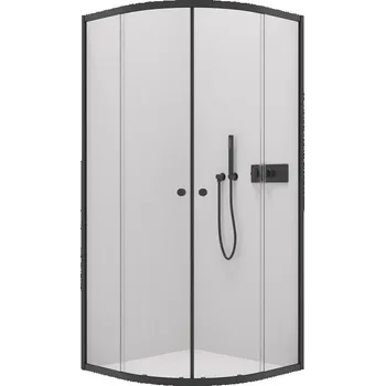 CERANO - Sprchový kout Orso L/P - rohový - černá, transparentní sklo - 90x90 cm - posuvný