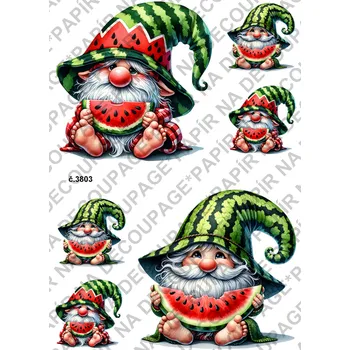 Umělecký papír Rýžový a soft papír na decoupage - Skřítek letní - KB03803 Materiál: Soft, Rozměr: A4