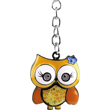 Přívěsek Kovový přívěsek na batoh / klíče sova, strom života Varianta: 2 hořčicová sova, Balení: 1 ks