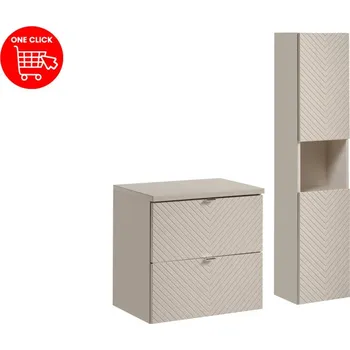 Koupelnový nábytek Comad SET-VIC B CASHMERE 60CM S HC Nábytková sestava 60 cm s deskou a vysokou skříňkou