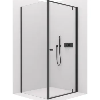 CERANO - Sprchový kout Ferri L/P - 6 mm - černá matná, transparentní sklo - 100x100x195 cm - pivotový