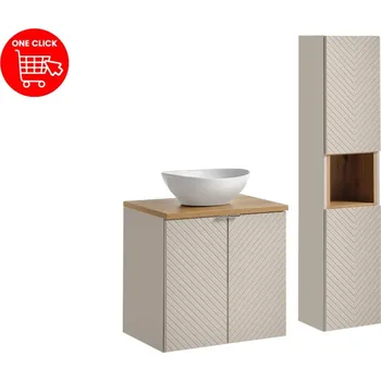 Koupelnový nábytek Comad SET-VIC B OAK 60CM D UN LOLA GW HC Nábytková sestava 60 cm s umyvadlem Lola