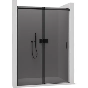 CERANO Sprchové posuvné dveře Santoro L/P černá matná, grafitové sklo 120x195cm CER-424954