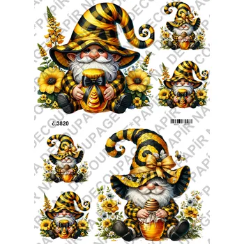 Umělecký papír Rýžový a soft papír na decoupage - Skřítek letní - KB03820 Materiál: Soft, Rozměr: A4